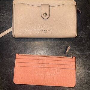 Coach Beige and Coral Women's Wallet Set